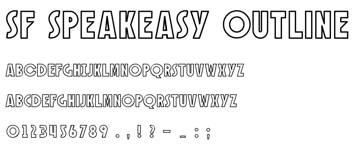 SF Speakeasy Outline font